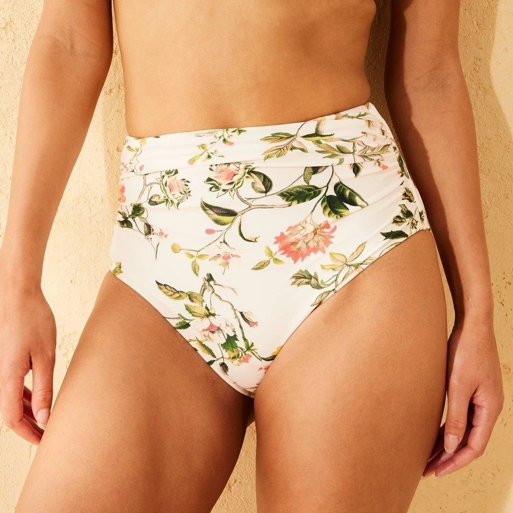 Women's Swim Bottom by Shade & Shore Floral High Waist Multi XS New With Tags